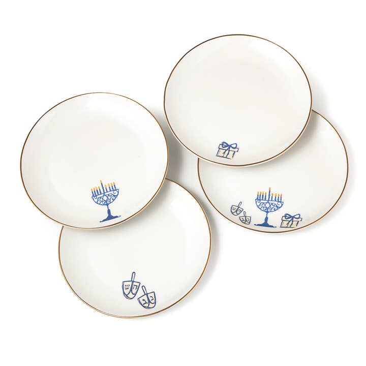 Hanukkah Gold Rim Appetizer Plates, Set of Four and other Purchase Wholesale hannakah. Free Returns & Net 60 Terms on Faire trending on Faire.