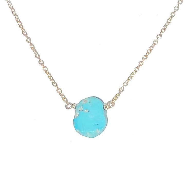 Collier Solo - Tranche de turquoise de la Belle au bois dormant - Petit pour la vente par The Wild Diamond