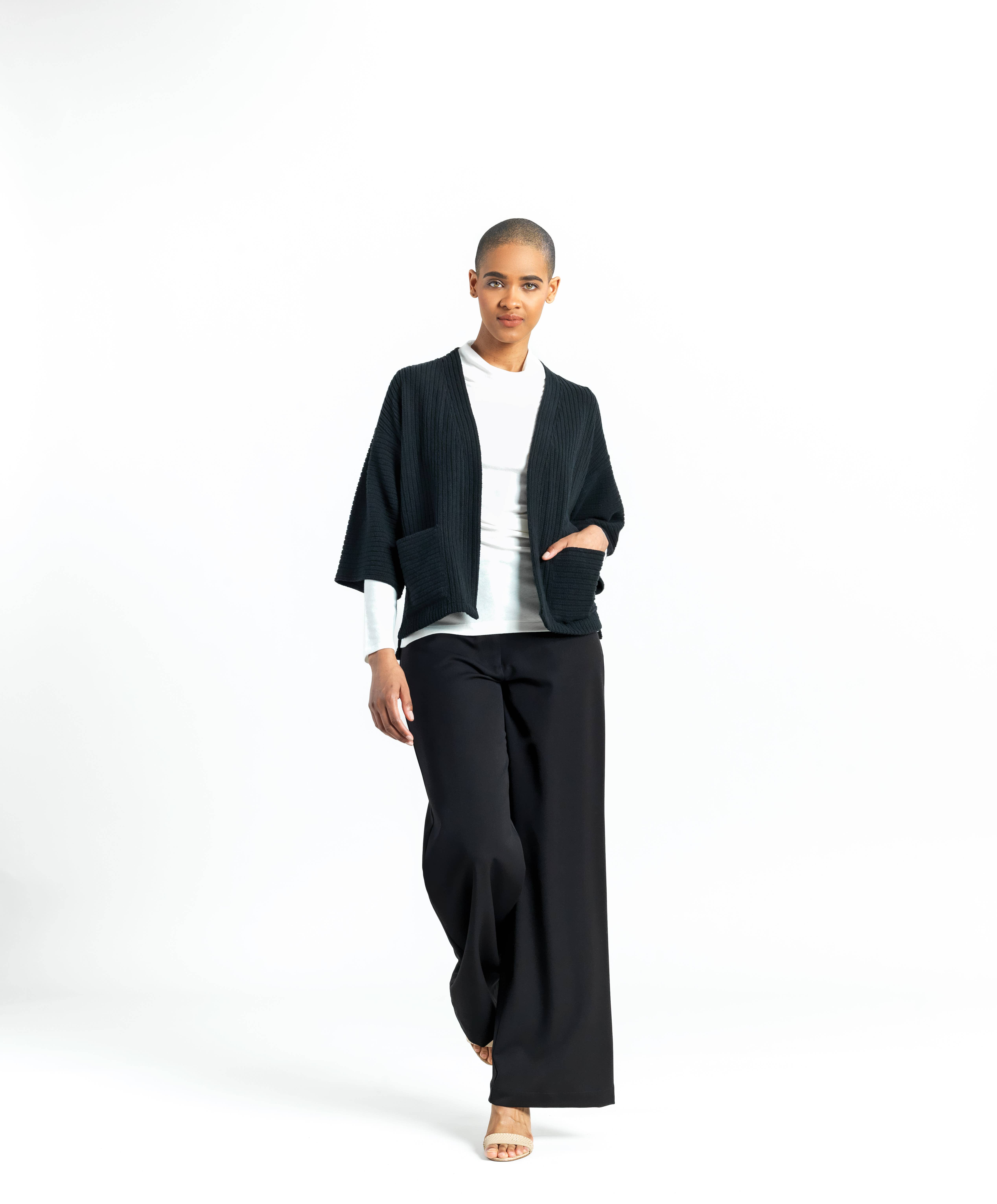 Chunky Ribbed - Tie Waist Pocket Midi Sweater Dress - Black - Final Sa –  Clara Sunwoo