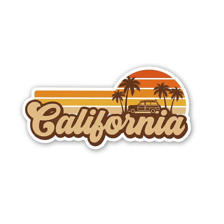 California Sunset Wagon sticker for wholesale by Sticker Atlas