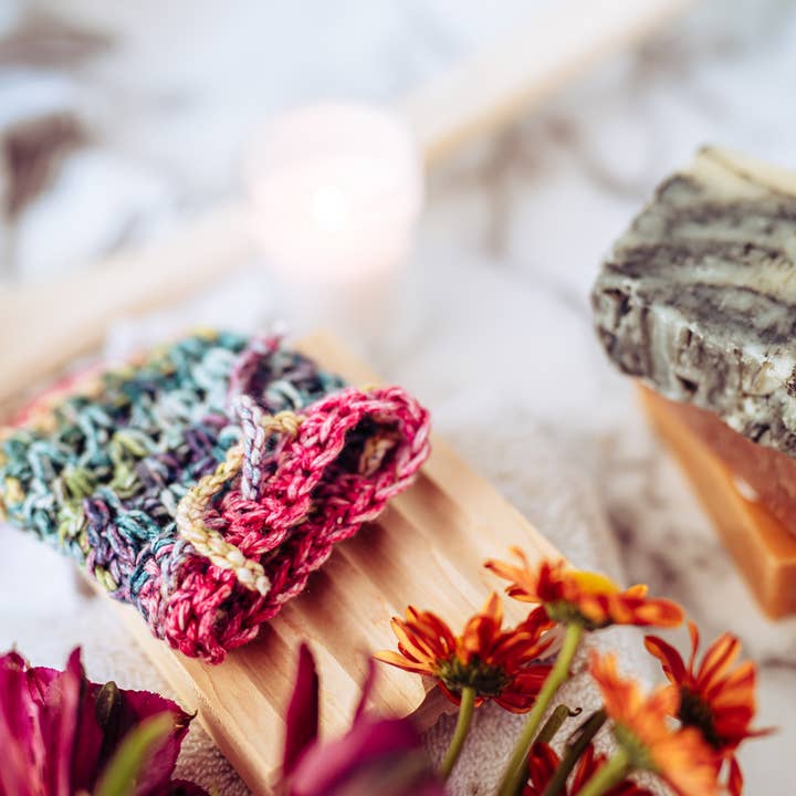 Joyful Sounds Farm - Wholesale Soap Pouch/Sack/Bag - Hand Crocheted, 100% Cotton Soap Bag, Washcloth, Soap Saver6