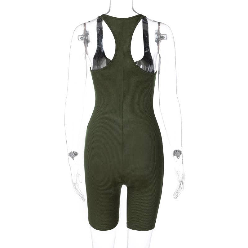 VividLux - Wholesale Unitard - Dames - Dameskleding Lente Zomer Gebreide Effen kleur Hoge Taille Strakke Sport Yoga Romper9