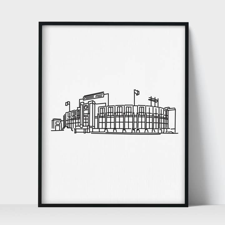 Landmark Green Bay Lambeau Field Unframed Art Print for wholesale by Scenic Route Shop