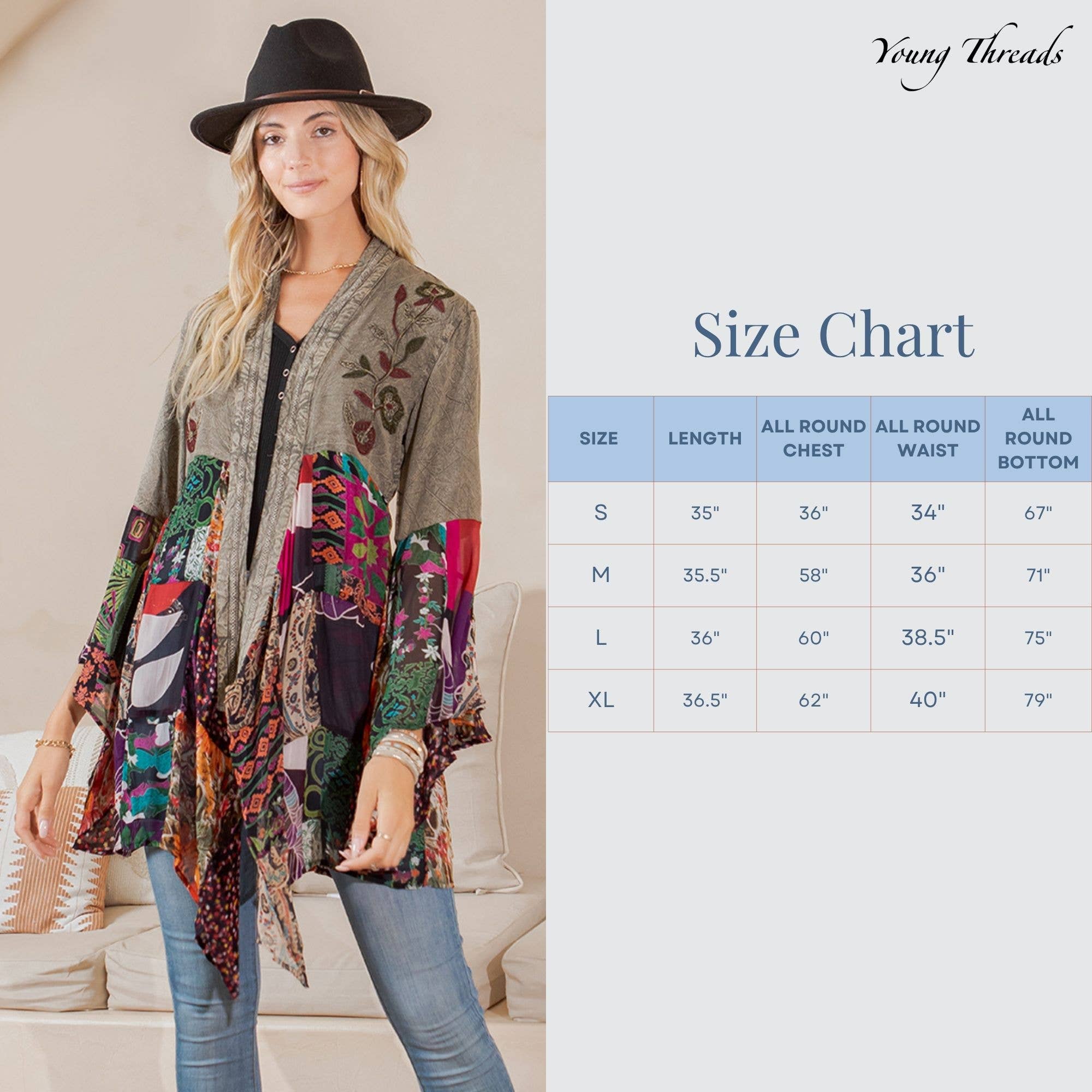 Gravel Bohemian Rhapsody : Embroidered Long Kimono 
 for wholesale on Faire5