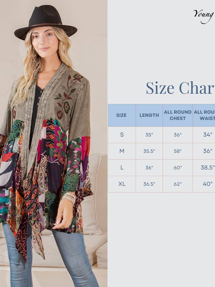 Gravel Bohemian Rhapsody : Embroidered Long Kimono
for wholesale on Faire5