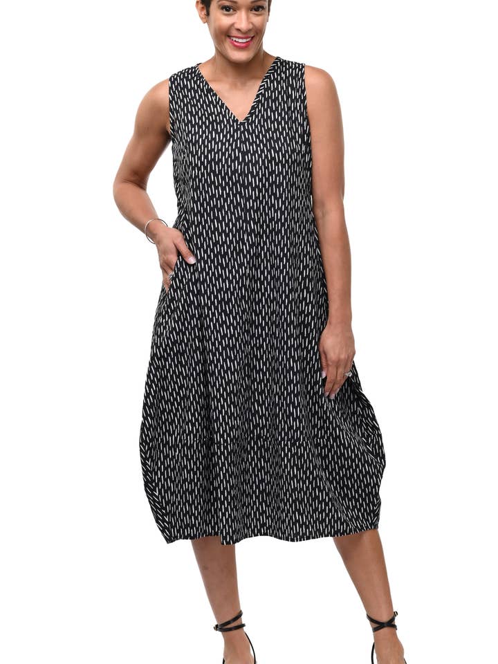 Pré-encomenda Vestido Patton CV1088 em Linhas Tracejadas por atacado de Tulip Clothing