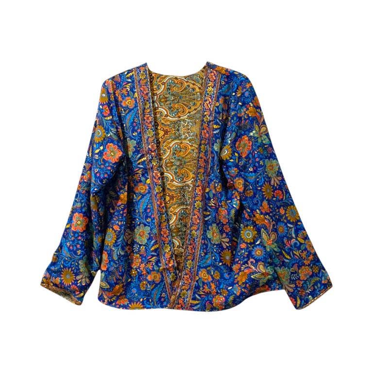 Multicolour Women's Reversible Short Silk Kimono with Exclusive Design for wholesale on Faire3