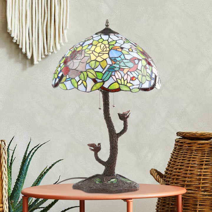 Lampe de table en verre teinté en forme de dôme multicolore Aria de 25" de hauteur pour la vente par River of Goods