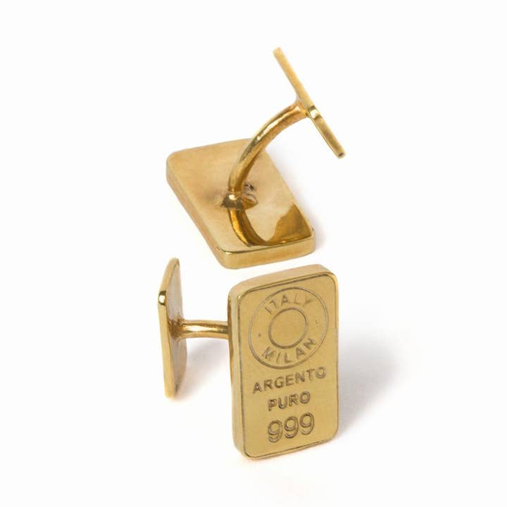 Abotoaduras de prata banhadas a ouro por atacado de Lingot d'Amour