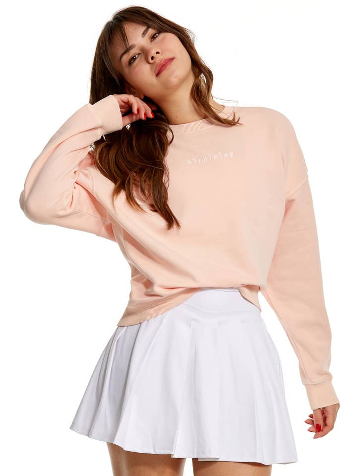 Over The Clouds lichtroze oversized sweatshirt voor wholesale door Birdiejay