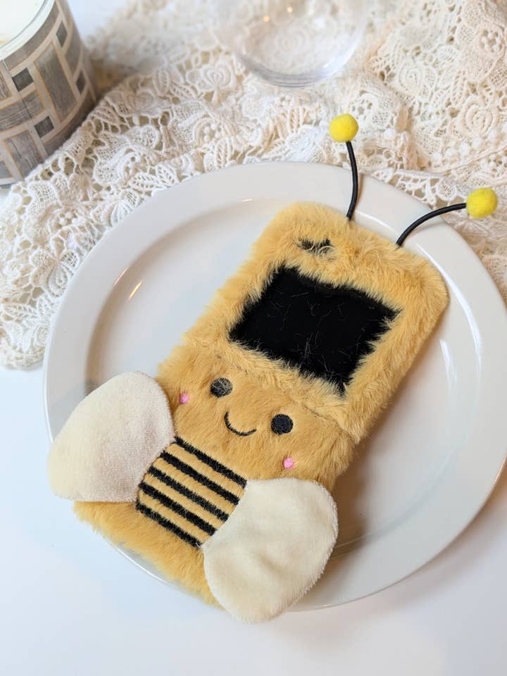 Fluffy Bumblebee Phone Case for Samsung Galaxy Z Flip 5 for wholesale by Cutepaws Phone Case
