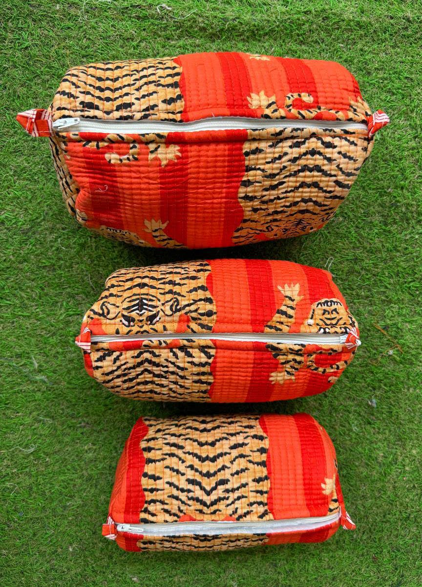 GYPSY STUDIO – bolsa de maquilhagem e cosméticos por atacado – Saco de Algodão com Estampa de Tigre Saco Acolchoado Bolsa de Higiene Pessoal Bolsa de Cosméticos2
