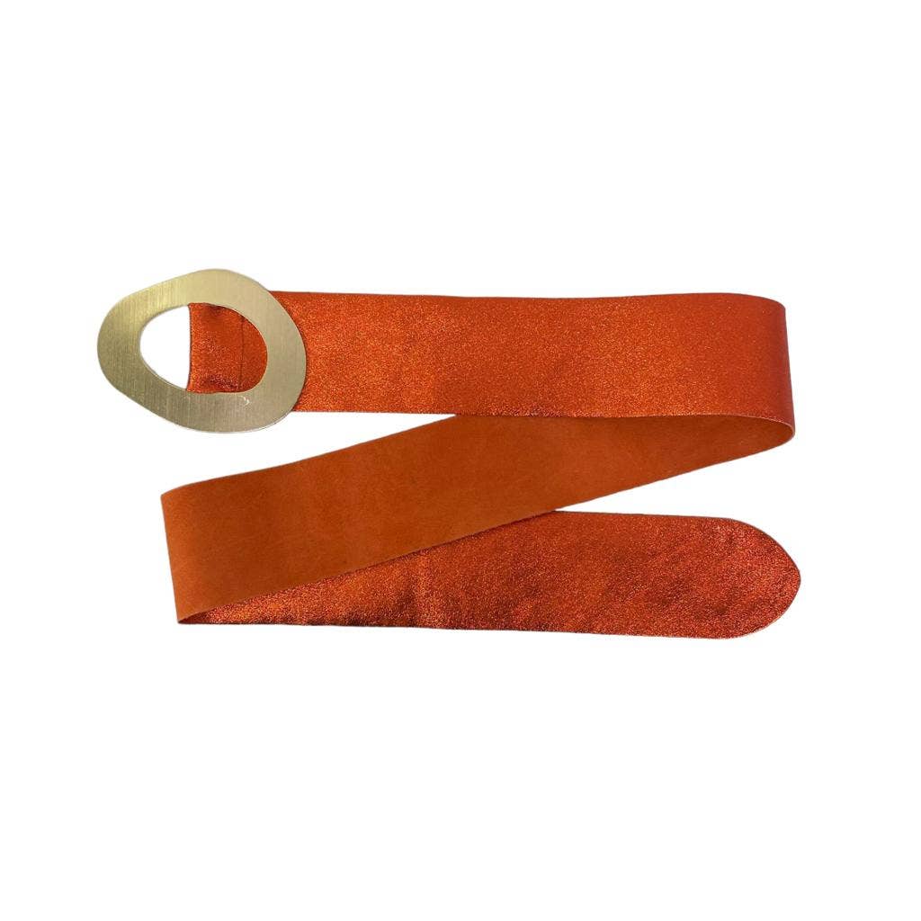 Chenson & Gorett - Wholesale Belt - Women's - Metallic Belt Cow Suede Leather with Wide Buckle B2B2