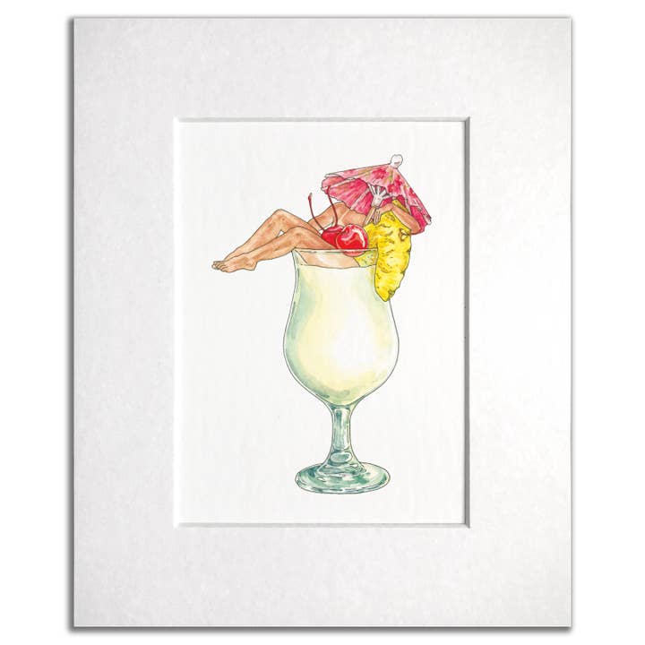 Pina Colada Cocktail Art Print for wholesale by Maridad Studio