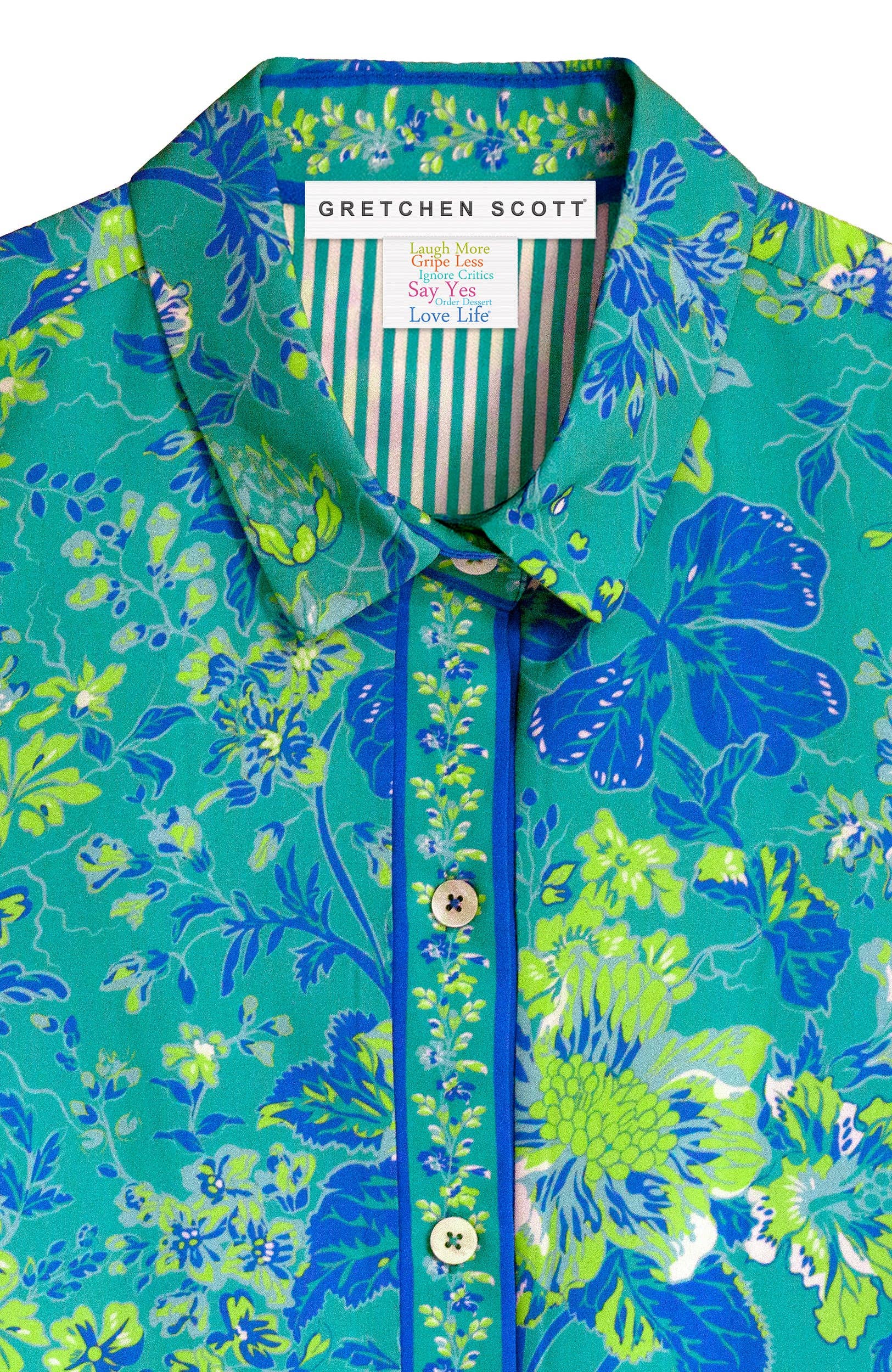 Gretchen Scott LLC - Wholesale Button Down Shirt - Women's - Boyfriend Shirt - English Garden25