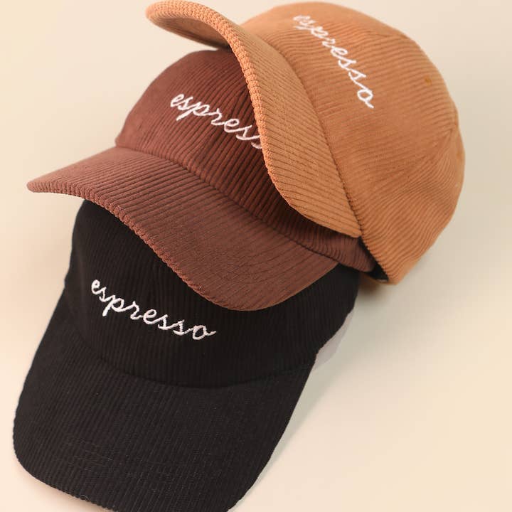 Espresso Coffee Corduroy Baseball Cap (JOSSO) and other Purchase Wholesale ciao hat. Free Returns & Net 60 Terms on Faire trending on Faire.