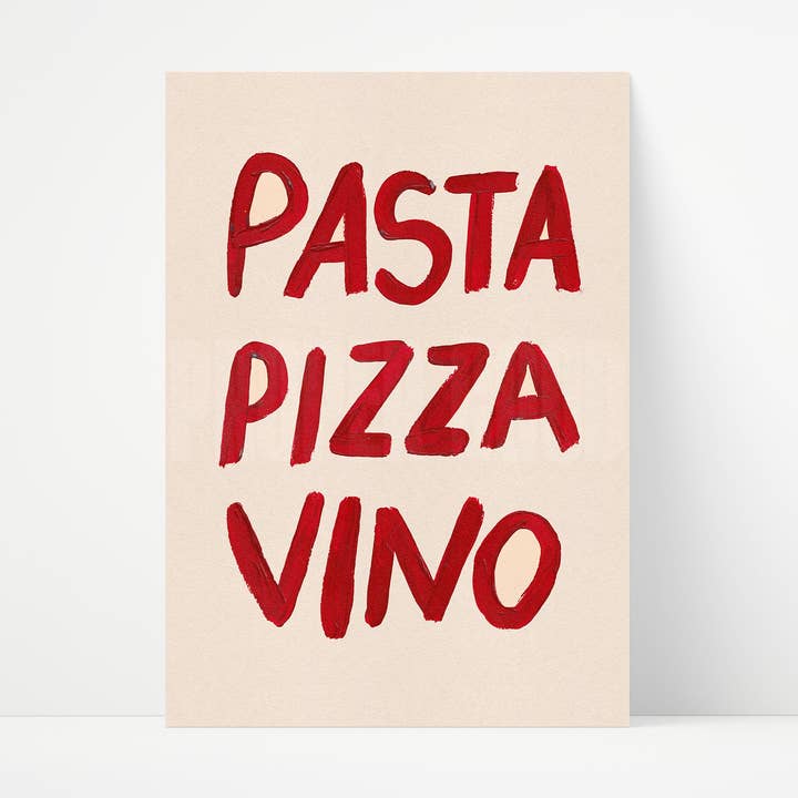 Pasta Pizza Vino Print for wholesale by Proper Good