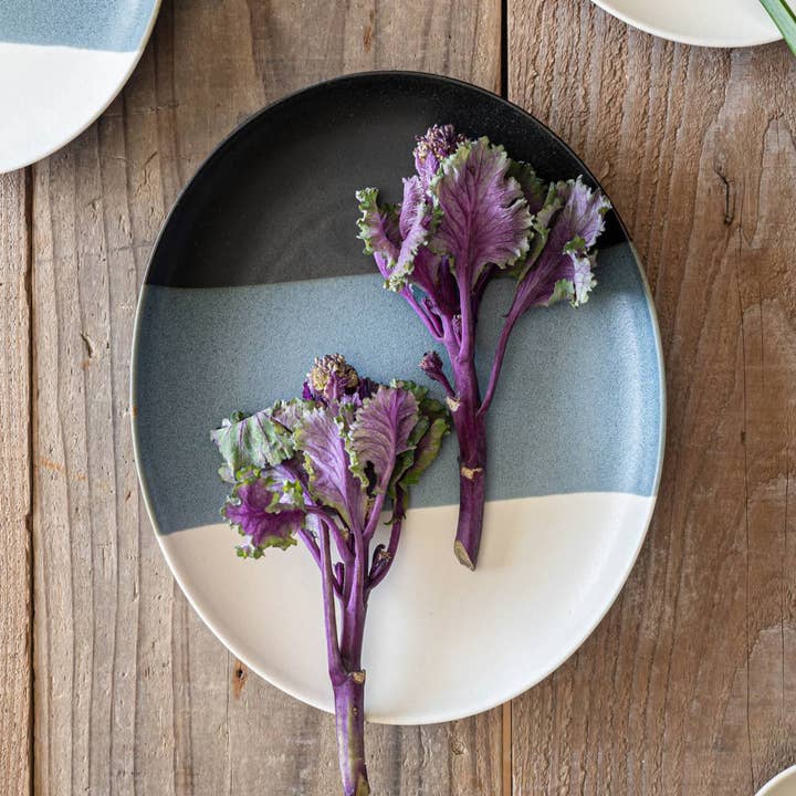 Cavea Oval Tallrik - Svart/Vit för wholesale av Yamani