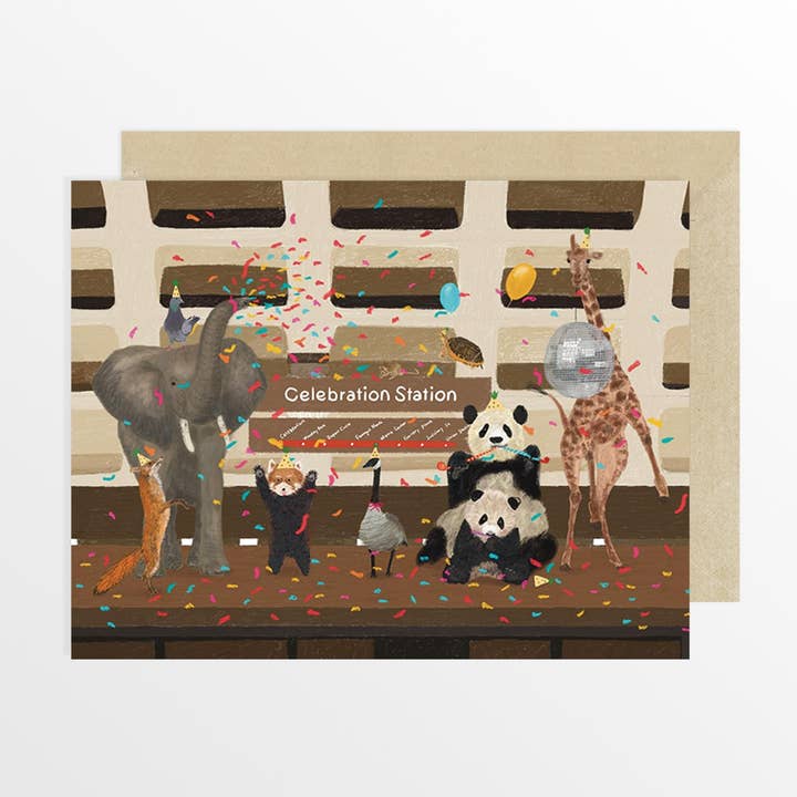 Carte de vœux - Station de célébration du métro de Washington DC pour la vente par Salgu