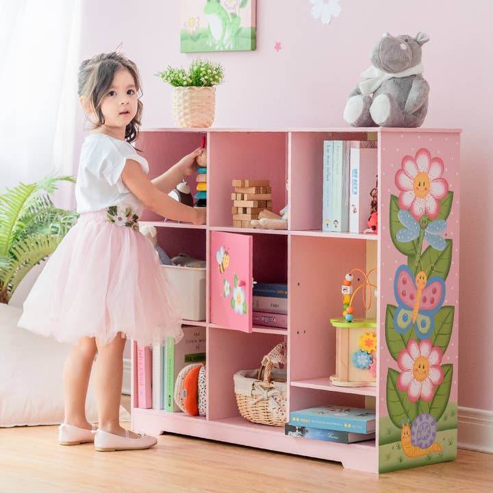 Pink Green Toy Furniture -Magic Garden Adjustable Cube Bookshelf for wholesale on Faire1