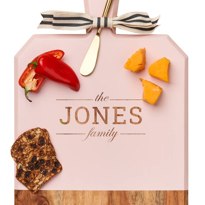 Sophistiplate - Wholesale Cheese Board - Personalized Acacia Heirloom Cheese Board 16x10" w/ spreader2