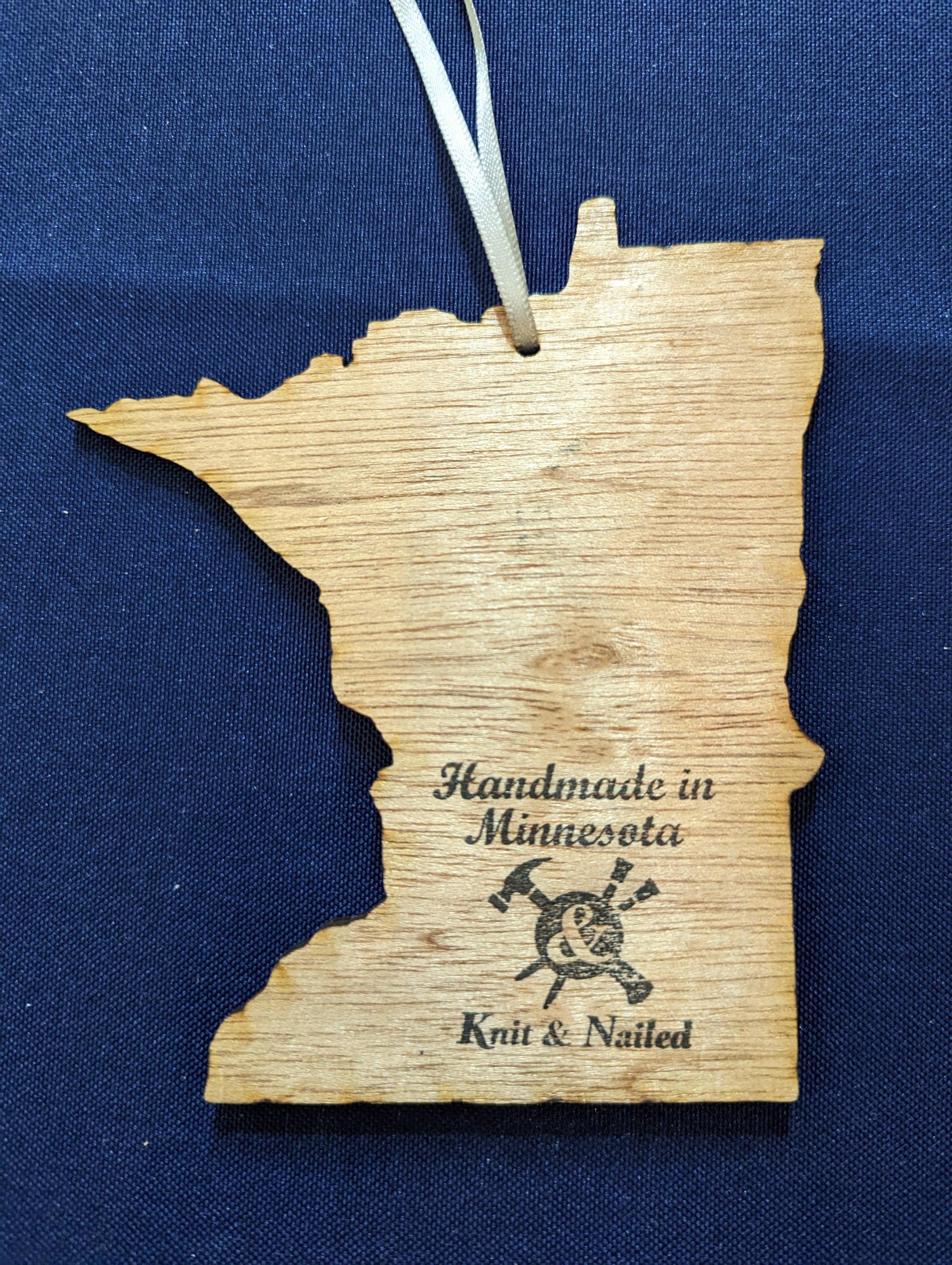 Knit and Nailed - Wholesale Ornament - Minnesota Wood Ornament Art 5" varieties27