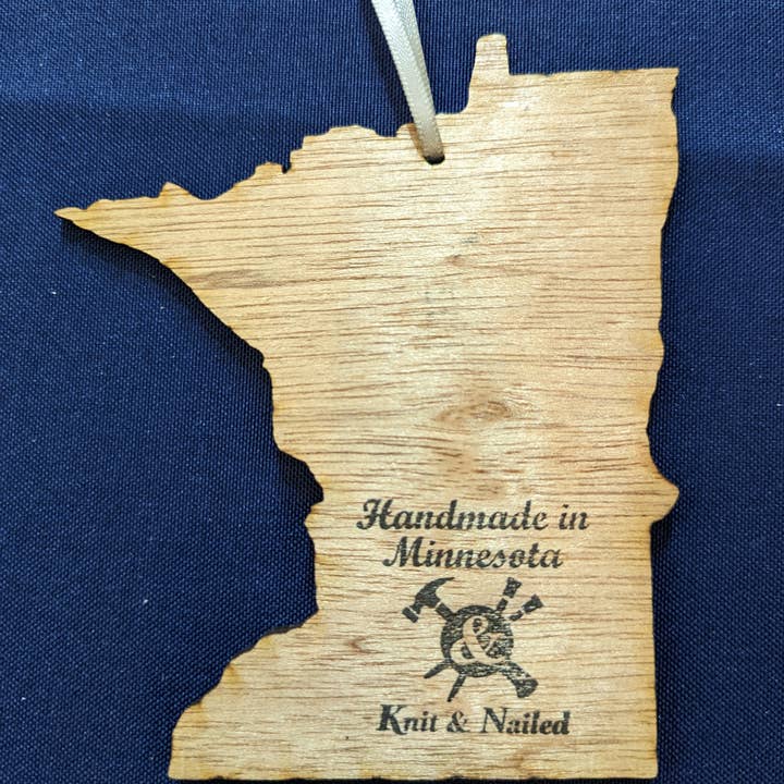 Knit and Nailed - Wholesale Ornament - Minnesota Wood Ornament Art 5" varieties27