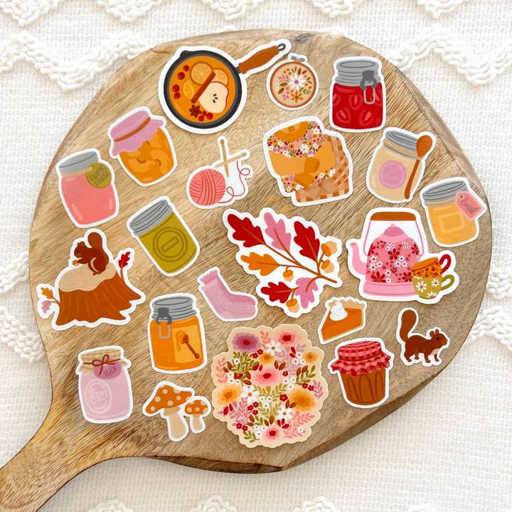 Elyse Breanne Design - Wholesale Sticker - Cottage Core Tea Kettle Sticker, 2.7x2.3 in. | Fall1