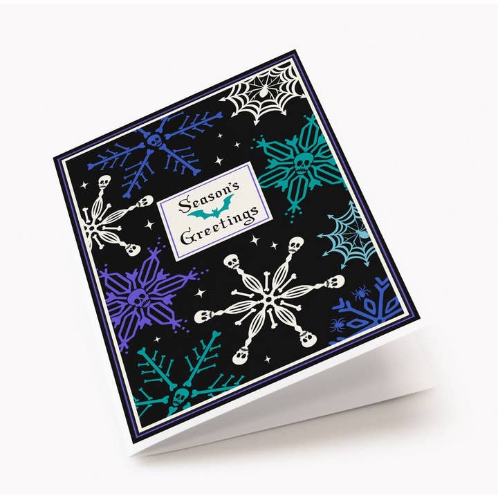 Spooky Cat Press - Wholesale Christmas Card - Skull Snowflake Christmas Card