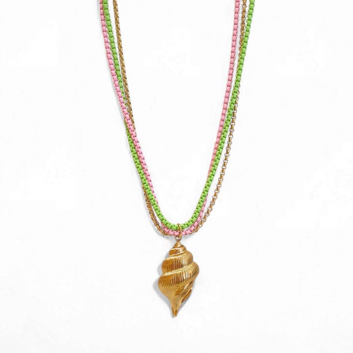 Jean-Eudes – Collar de cadenas entrelazadas y colgante de buccino para venta al por mayor de matins parisiens