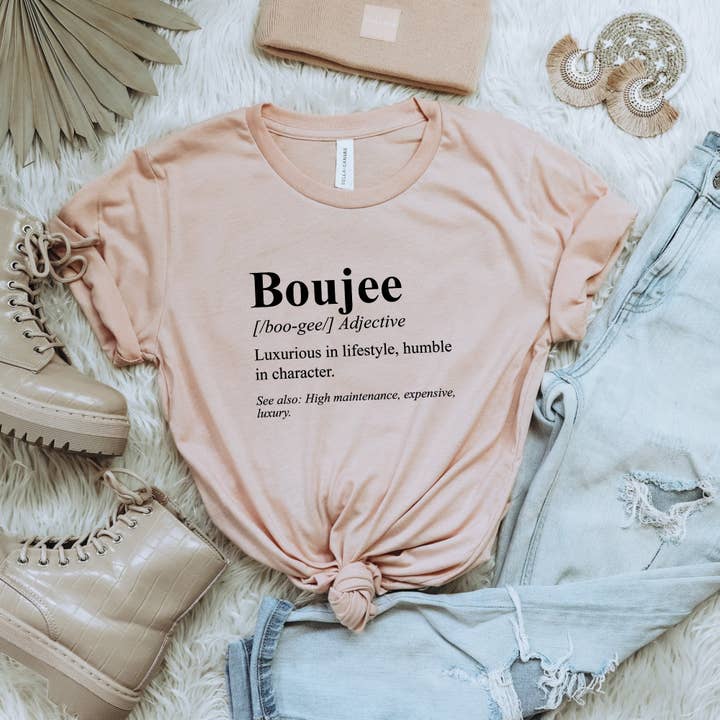 Trendznmore - Modern Graphic Apparel - Wholesale Screen Printed T-Shirt - Women's - Boujee Defined Funny Graphic T-Shirt2