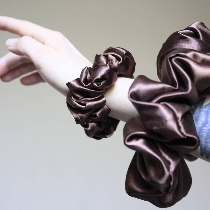 Esmée AccessoriesNco - Vente Chouchou – femme - Chouchou en satin Marron Chaud - CLEMENCE Standard3