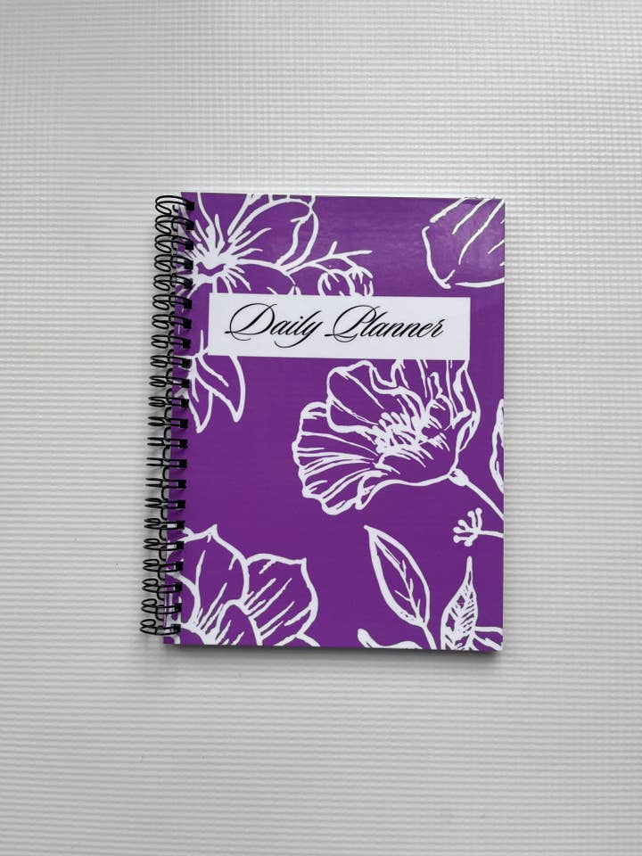 Agenda quotidien floral violet pour la vente par Designsbyrandaco