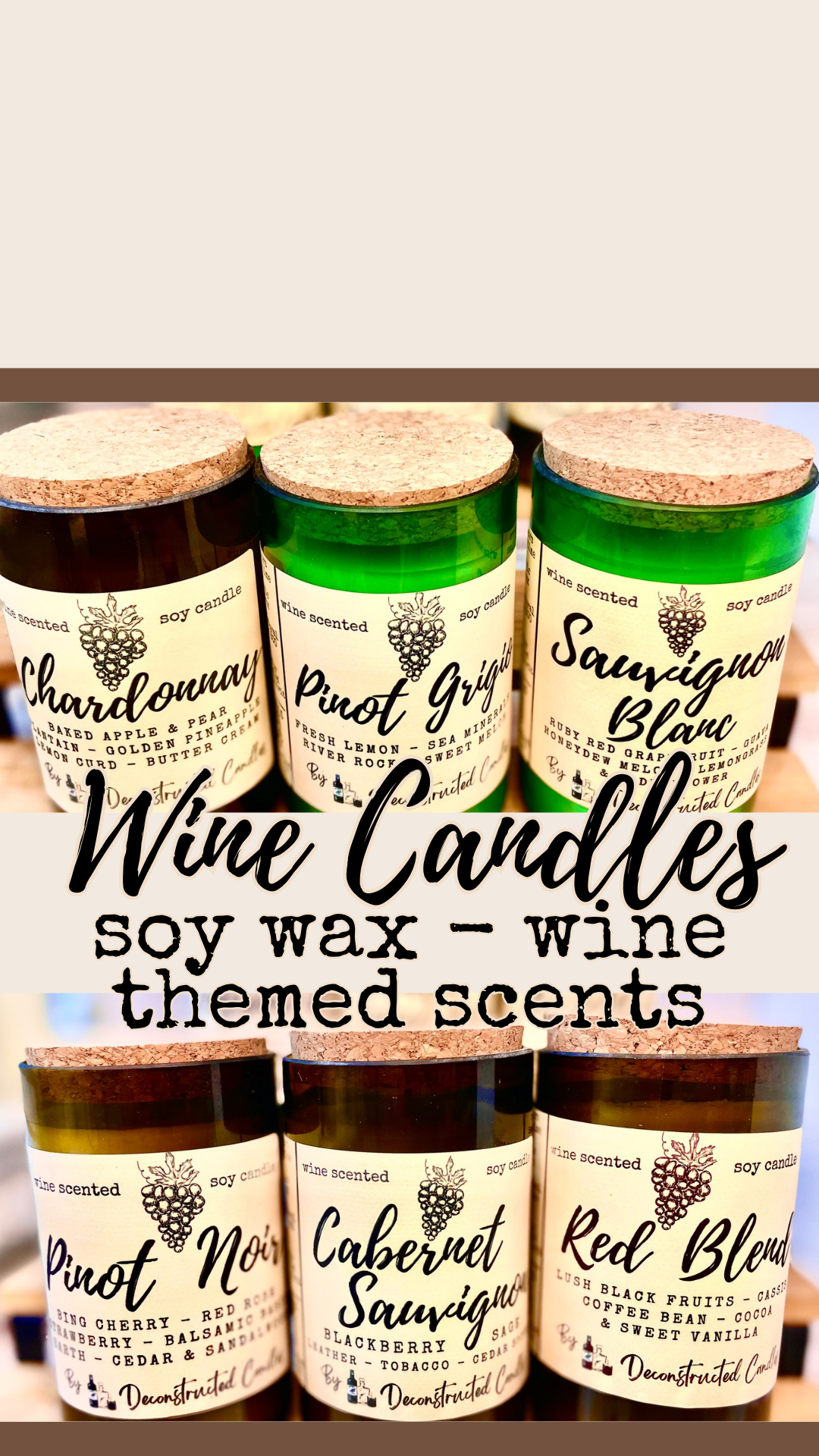 deconstructed candles – Engroshandel Glaslys – Vinflaskelys Korktop duftende af Wine Expert Soy Wax2