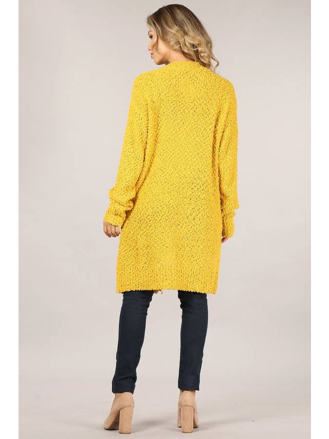 Oceanus Apparel – Großhandel Strickjacke – Damen – OUG80160 Cardigan-Pullover aus massivem Popcorn mit Verzierung20