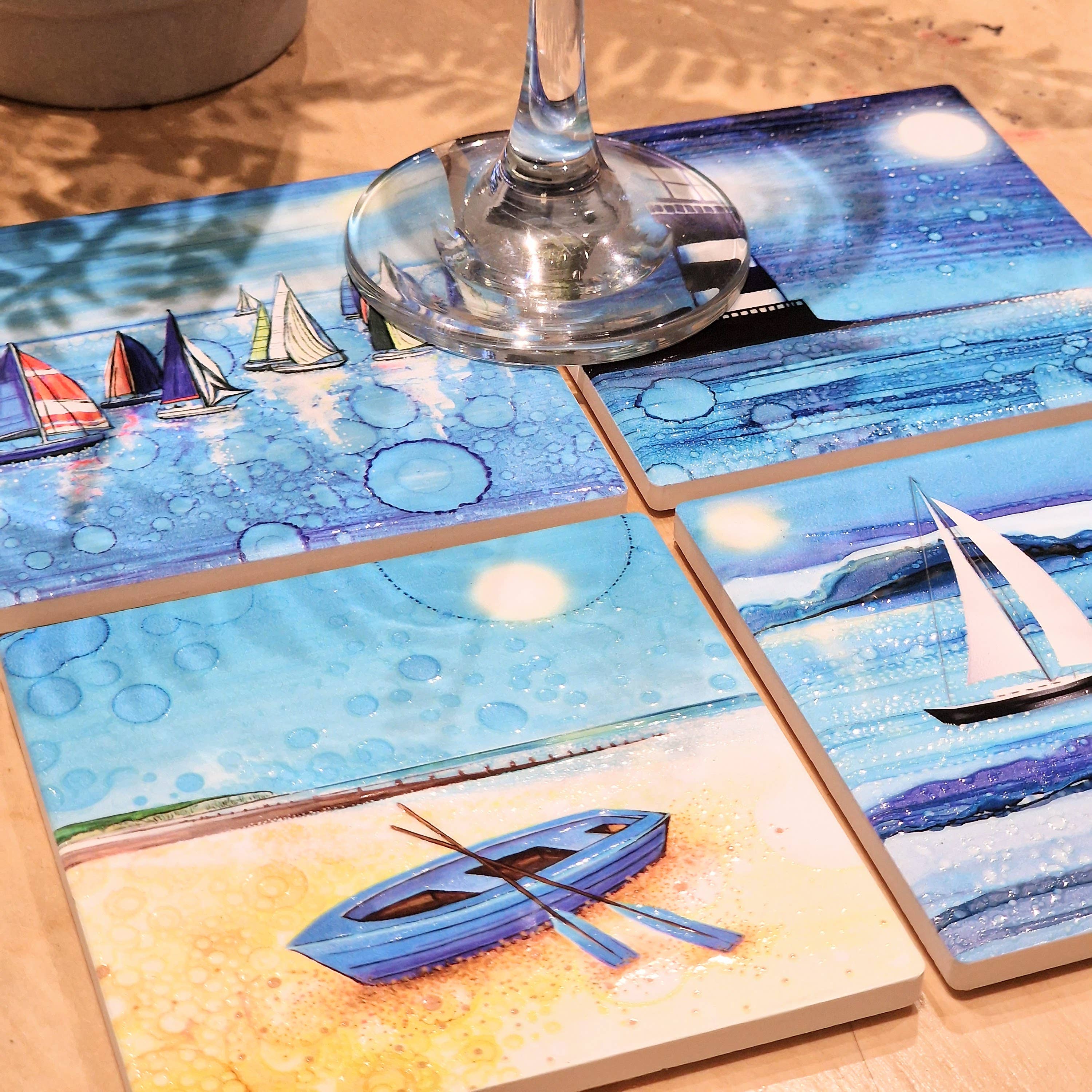 By Jo Crafts – wholesale Coasters – 83-C Nautical Regatta Coaster6