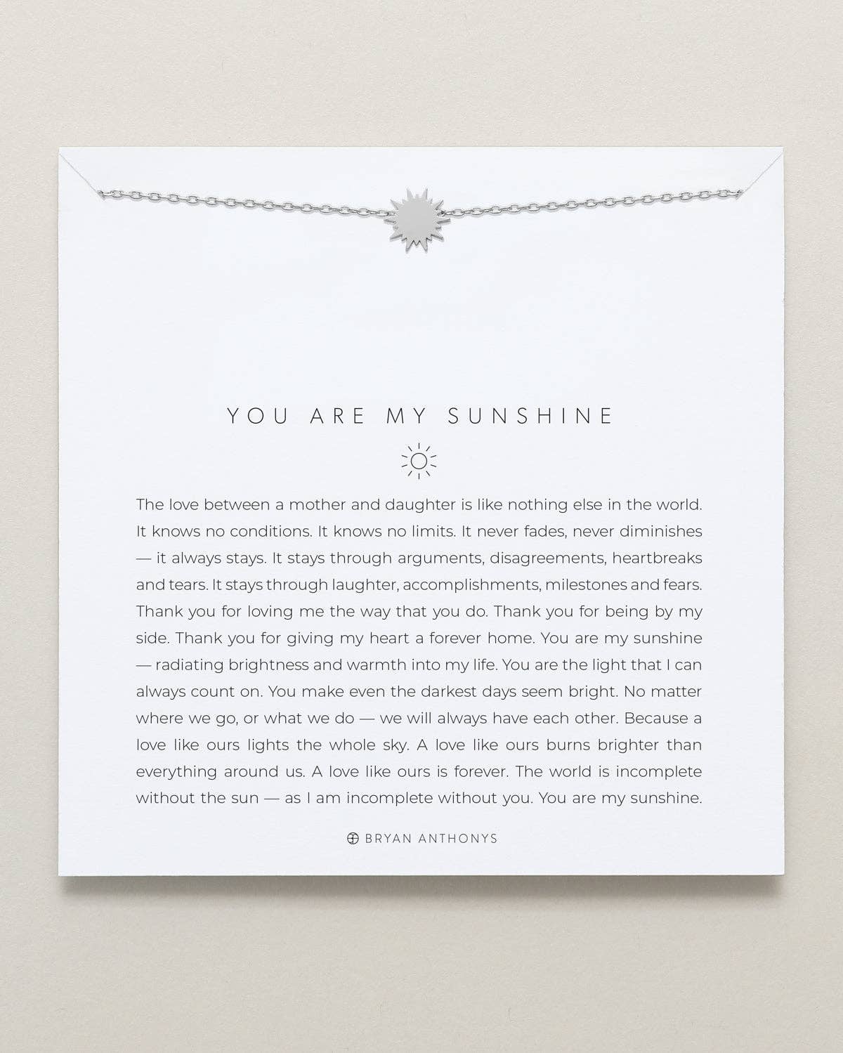 Bryan Anthonys - Wholesale Pendant/Charm Necklace - You Are My Sunshine Icon Necklace1