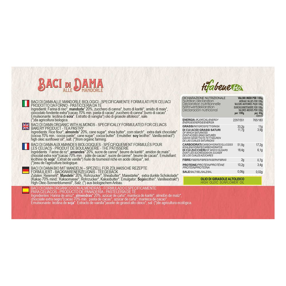 Le deliziose pasticceria sas Ti fa bene bio - Venta al por mayor Galletas - Baci di Dama orgánicos, veganos y sin gluten1