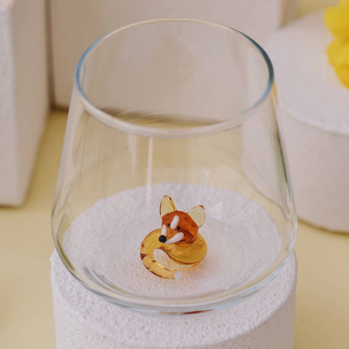 Minizoo - Wholesale Drinking Glass/Cup - Handmade Murano Glass Fox Drinking Cup4