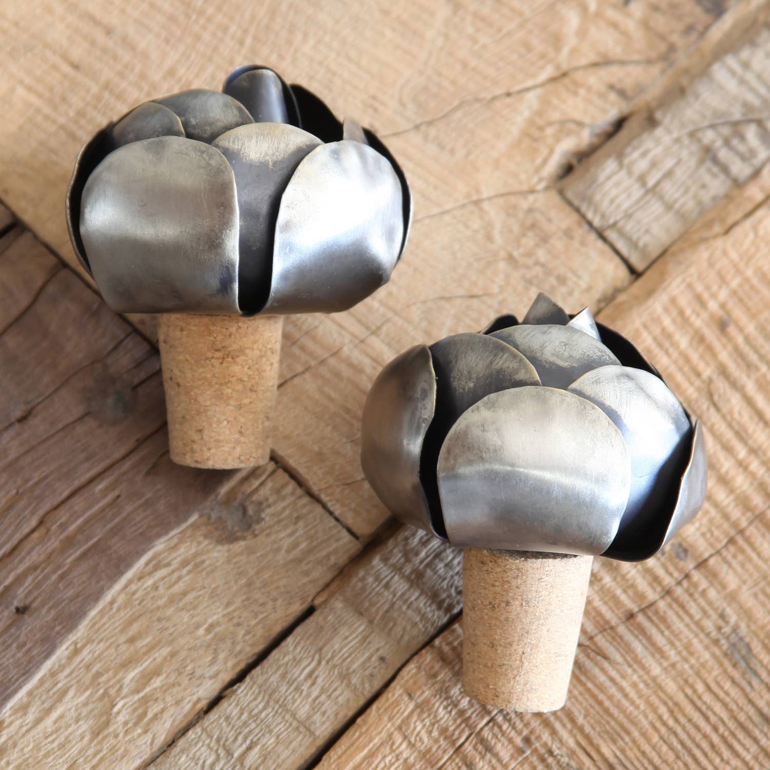 HomArt - Wholesale Wine Stopper - Flower Bottle Stop - Iron - Sm - Antique Silver3