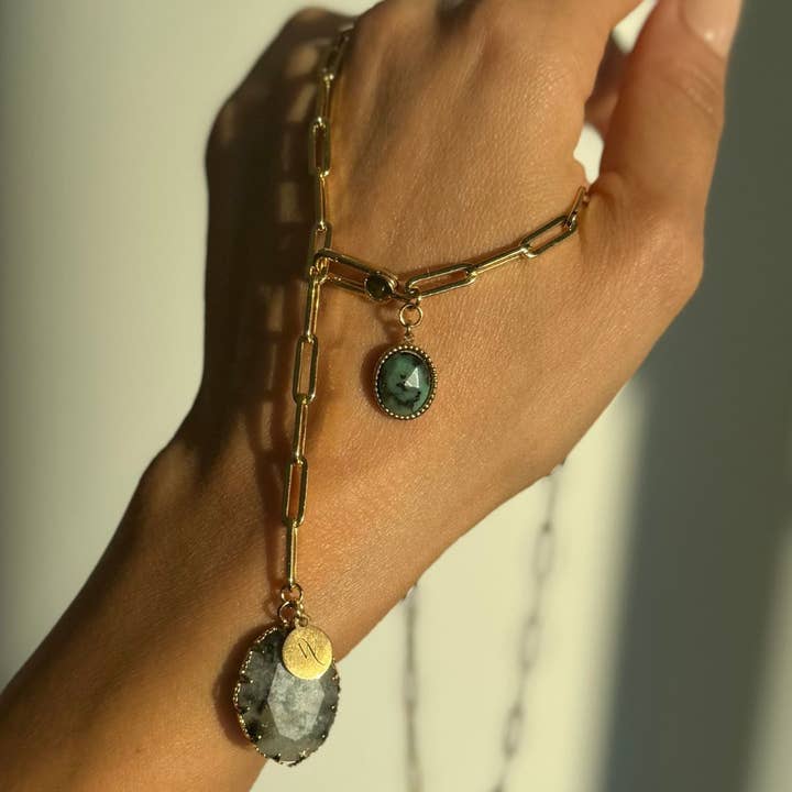 WILYMI Jewelry Co - Wholesale Pendant/Charm Necklace - Labradorite & Ruby Zoisite Necklace | 18k Gold Filled 6