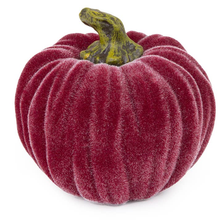 3" Dia Velvet Pumpkin Burgundy Fall for wholesale by Boston International