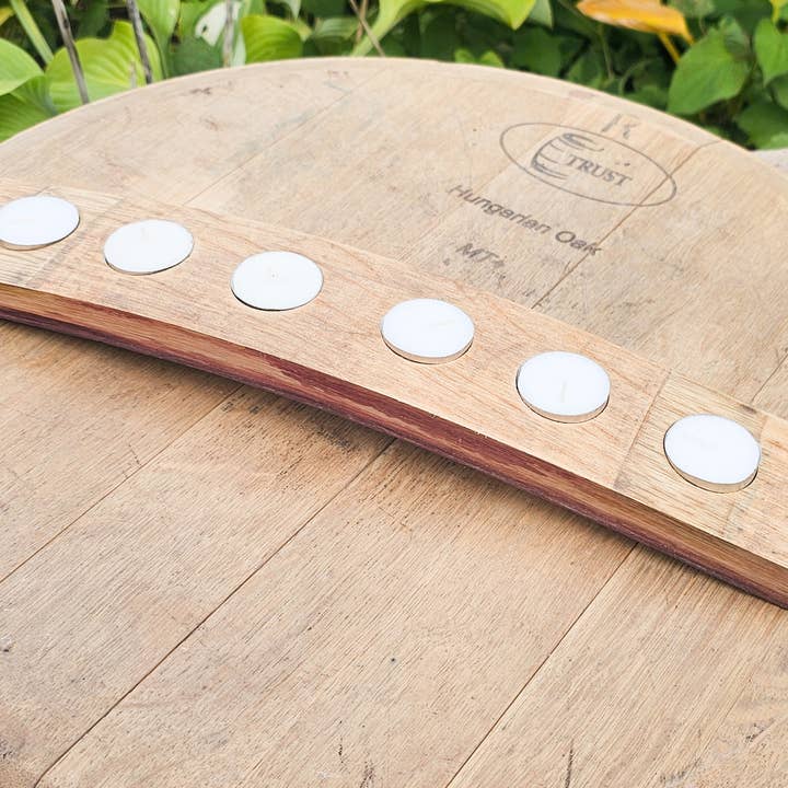Barrel Builds - Wholesale Candle Holder - Wine Barrel Stave Tea Light Candle Holder | Farmhouse Decor