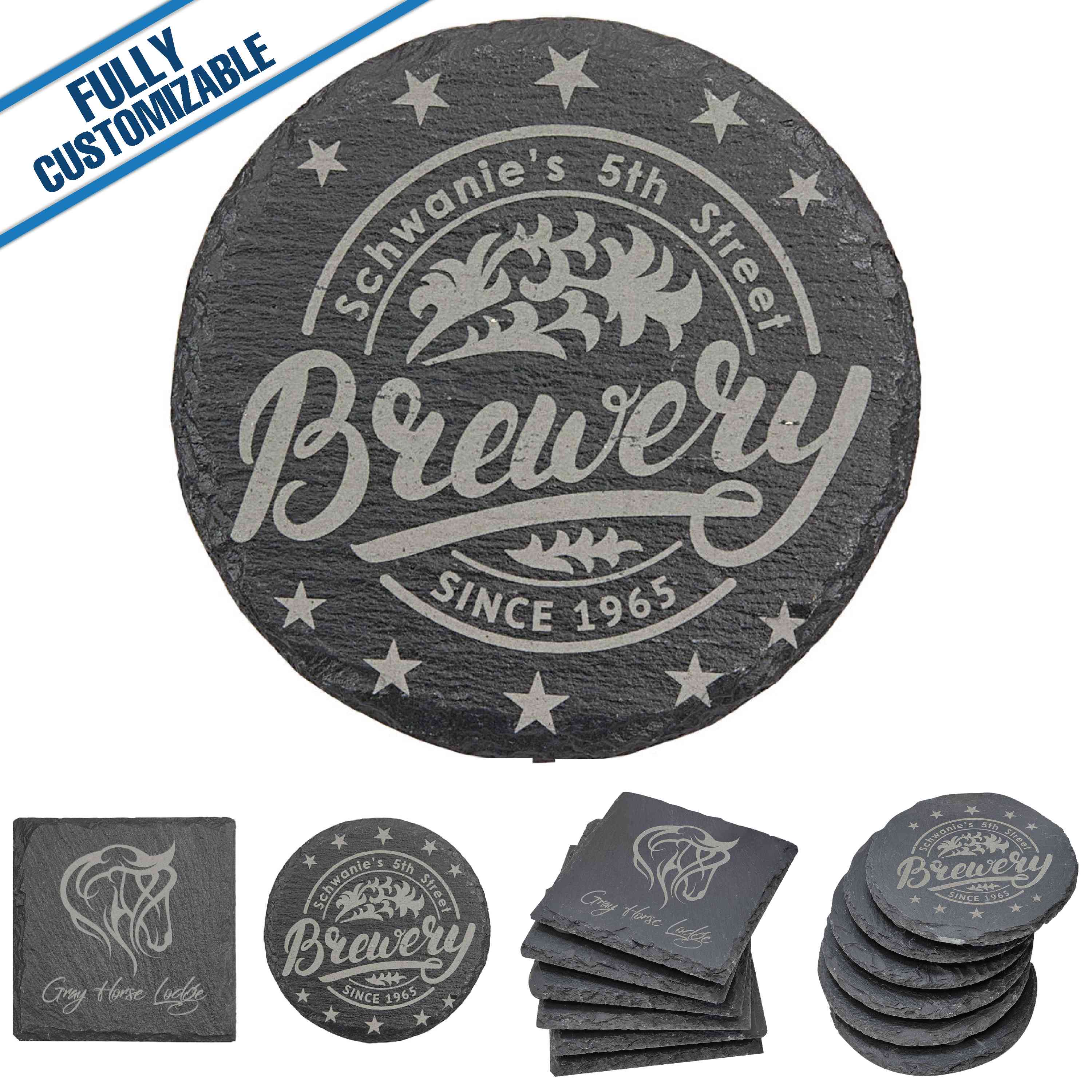 GiftWorksPlus - Wholesale Coasters - Engraved Slate Coasters - Fully Customizable4