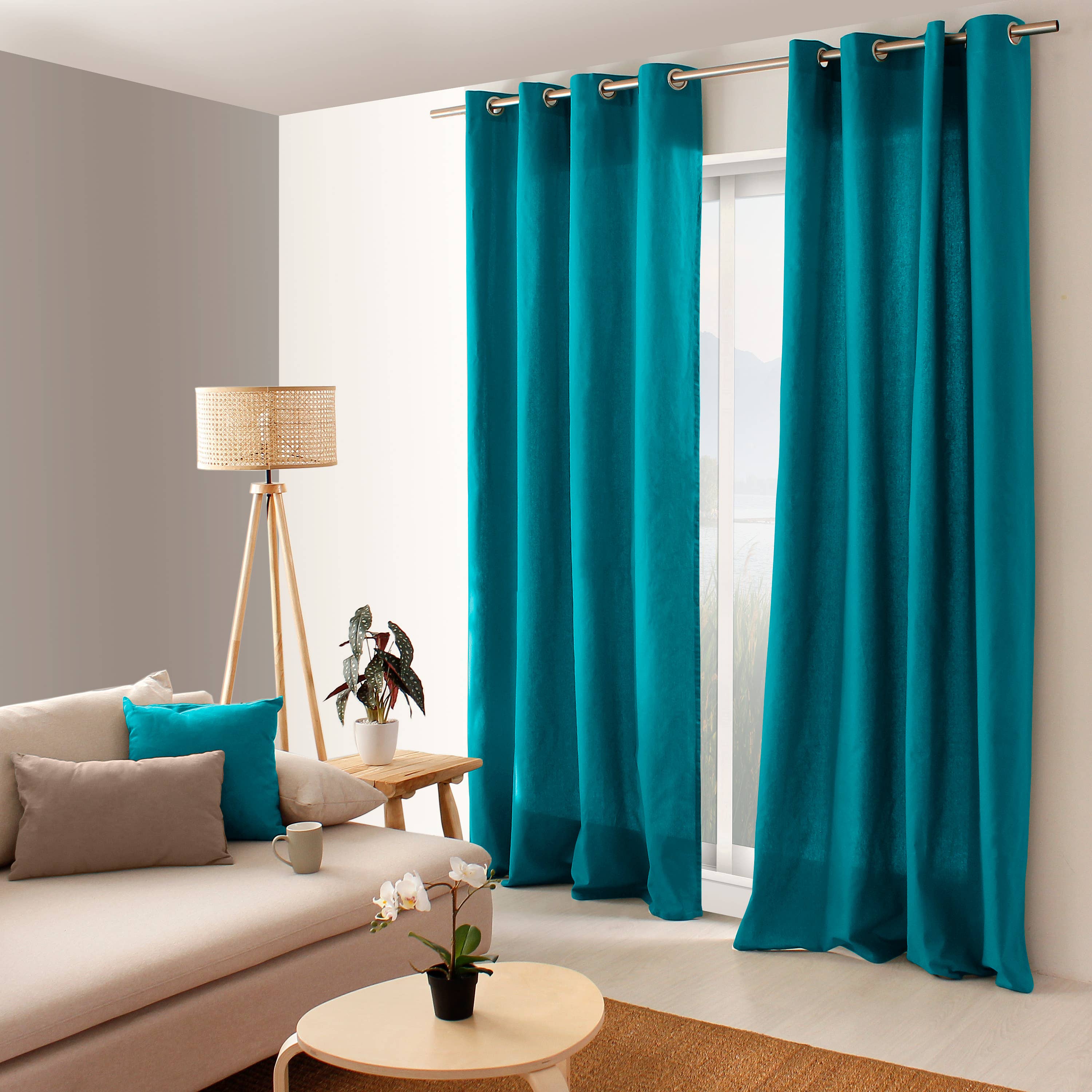 DECOSTARS - CmaDECO - Vendita all'ingrosso Tende - Tenda con occhielli 135 x 240 cm in cotone 100%, collezione PANAMA16