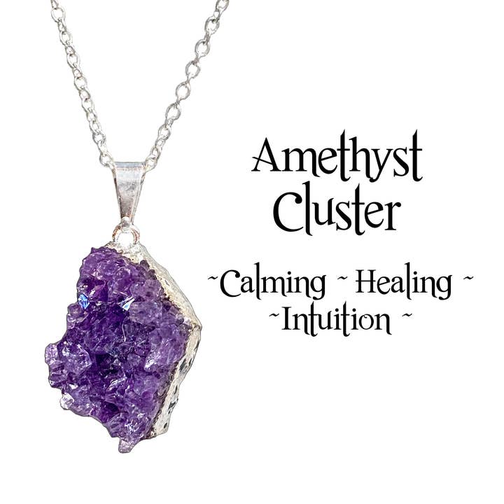 Amethyst Cluster Pendant for wholesale by Glorious Healing Crystals