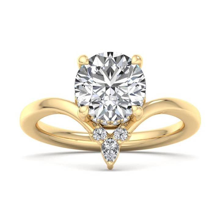 Strahlender gestufter Glanz runder im Labor gezüchteter Diamant-Verlobungsring für den Großhandel von Caratina