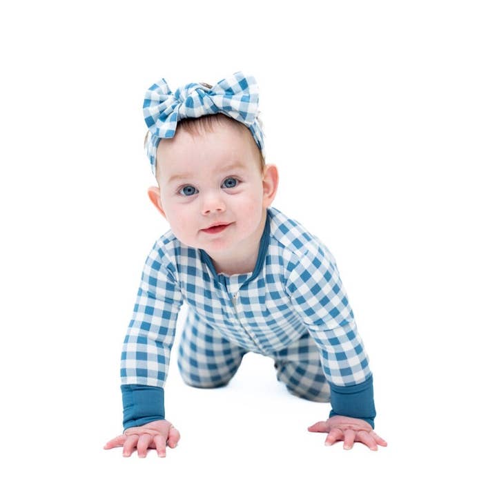 Convertible Romper - Blue Gingham for wholesale on Faire