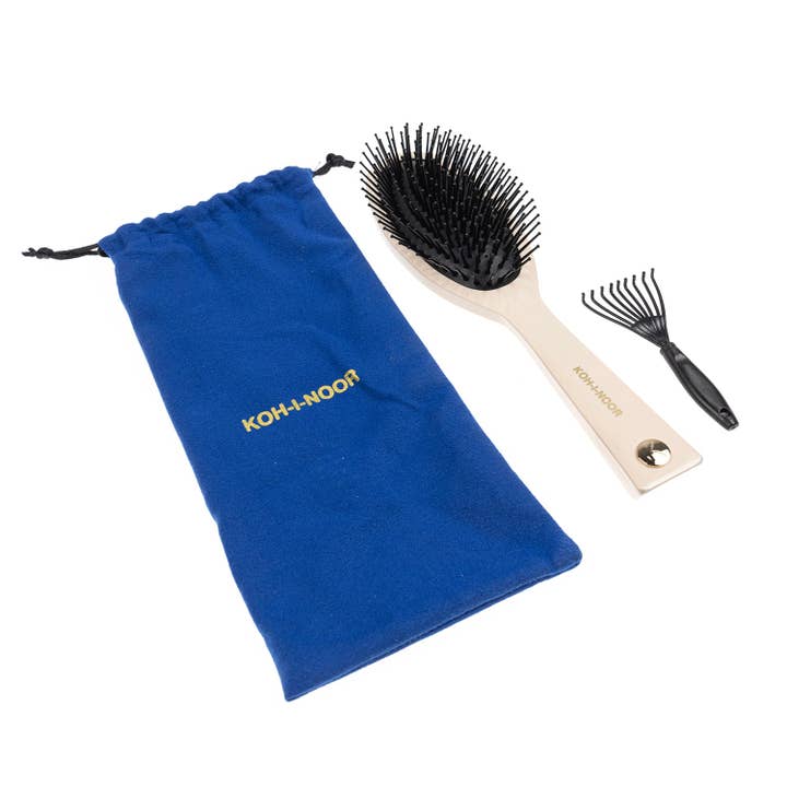 Koh-I-Noor - Wholesale Hair Brush/Comb - Pastel Synthetic Pin Brush - Biodegradable Acetate for Thick & Coarse Hair