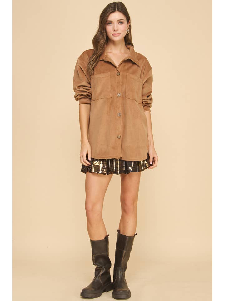 If She Loves - Wholesale Shirt Jacket/Shacket - Women's - ISJK1117 Amicis Lilian Oversized Shirt7